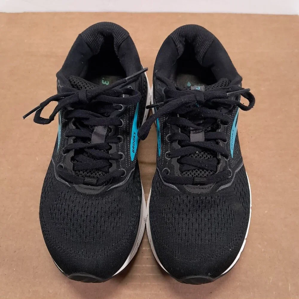 Brooks Ariel 20 Shoes Women 8 B Black Blue Athletic Running Sneakers 1203151B064